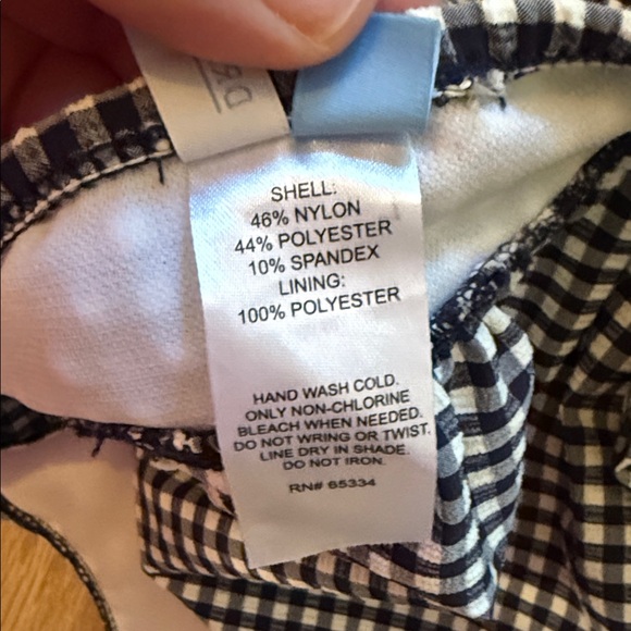 Draper James Navy and White Gingham Peplum Tankini Top - Picture 3 of 5